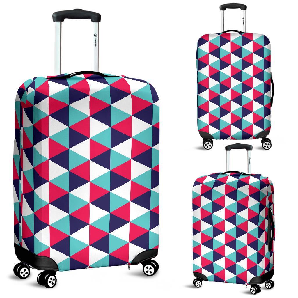 Triangle Pattern Print Luggage Cover Protector-grizzshop