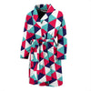 Triangle Pattern Print Men Long Robe-grizzshop