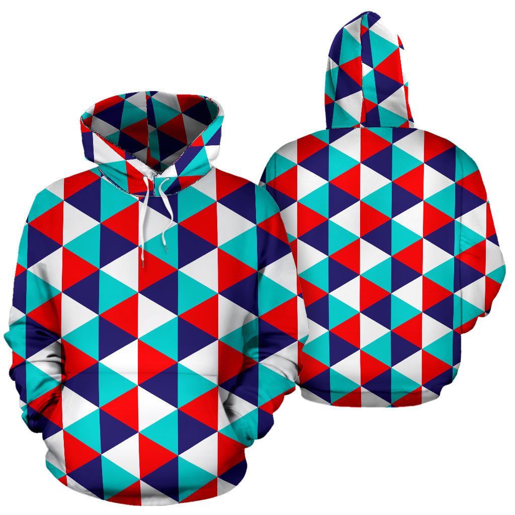 Triangle Pattern Print Men Women Pullover Hoodie-grizzshop