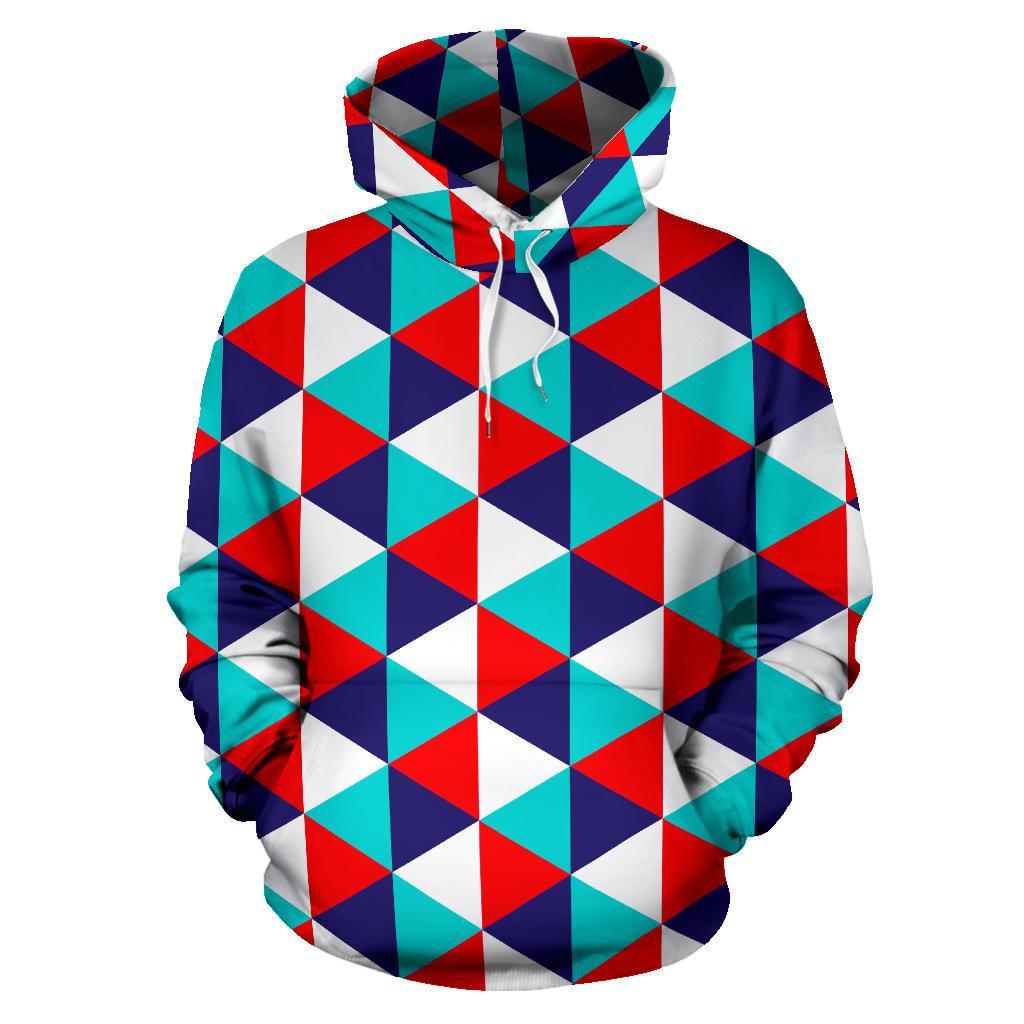 Triangle Pattern Print Men Women Pullover Hoodie-grizzshop