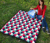 Triangle Pattern Print Quilt-grizzshop