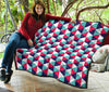 Triangle Pattern Print Quilt-grizzshop