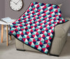 Triangle Pattern Print Quilt-grizzshop