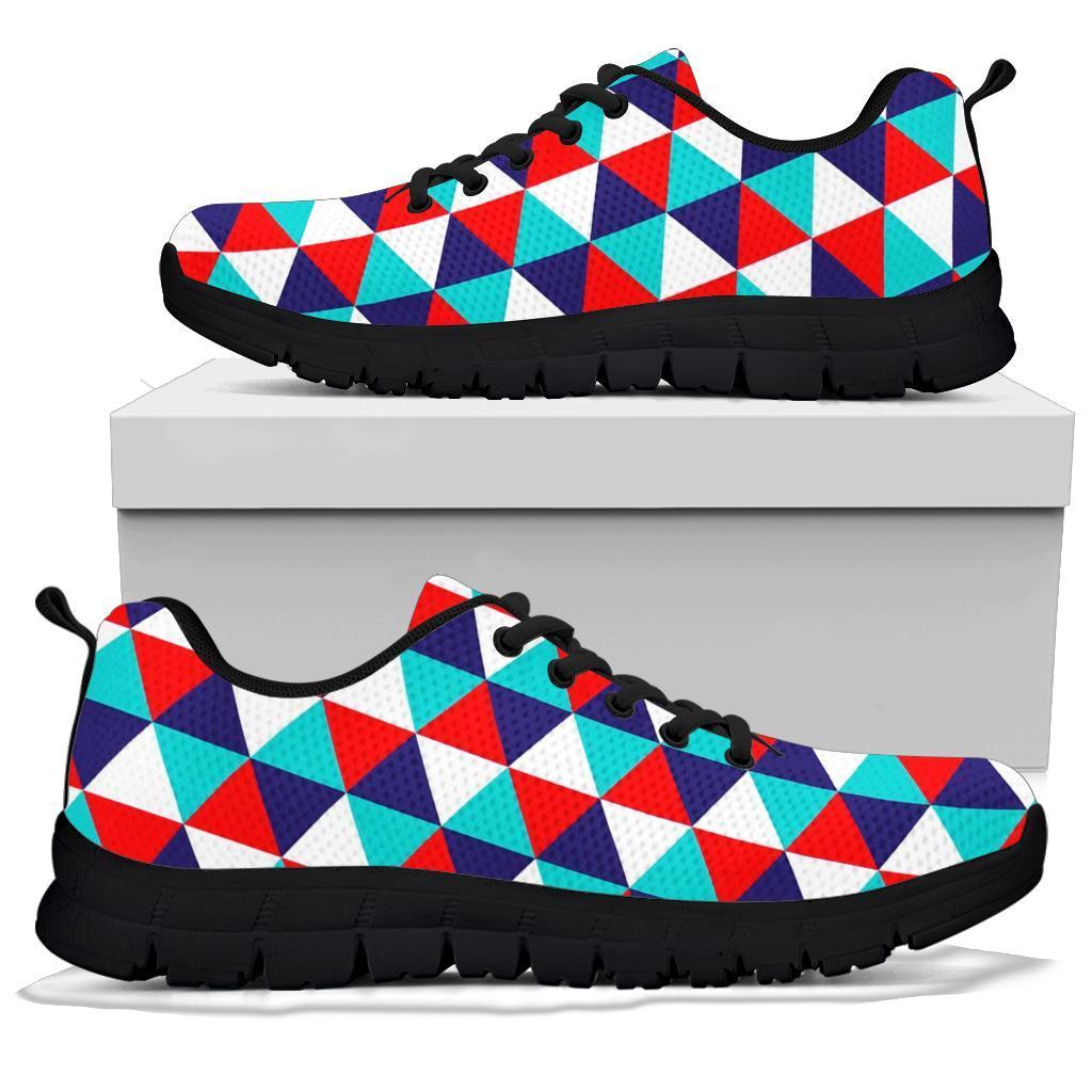 Triangle Pattern Print Sneaker Shoes For Men Women-grizzshop