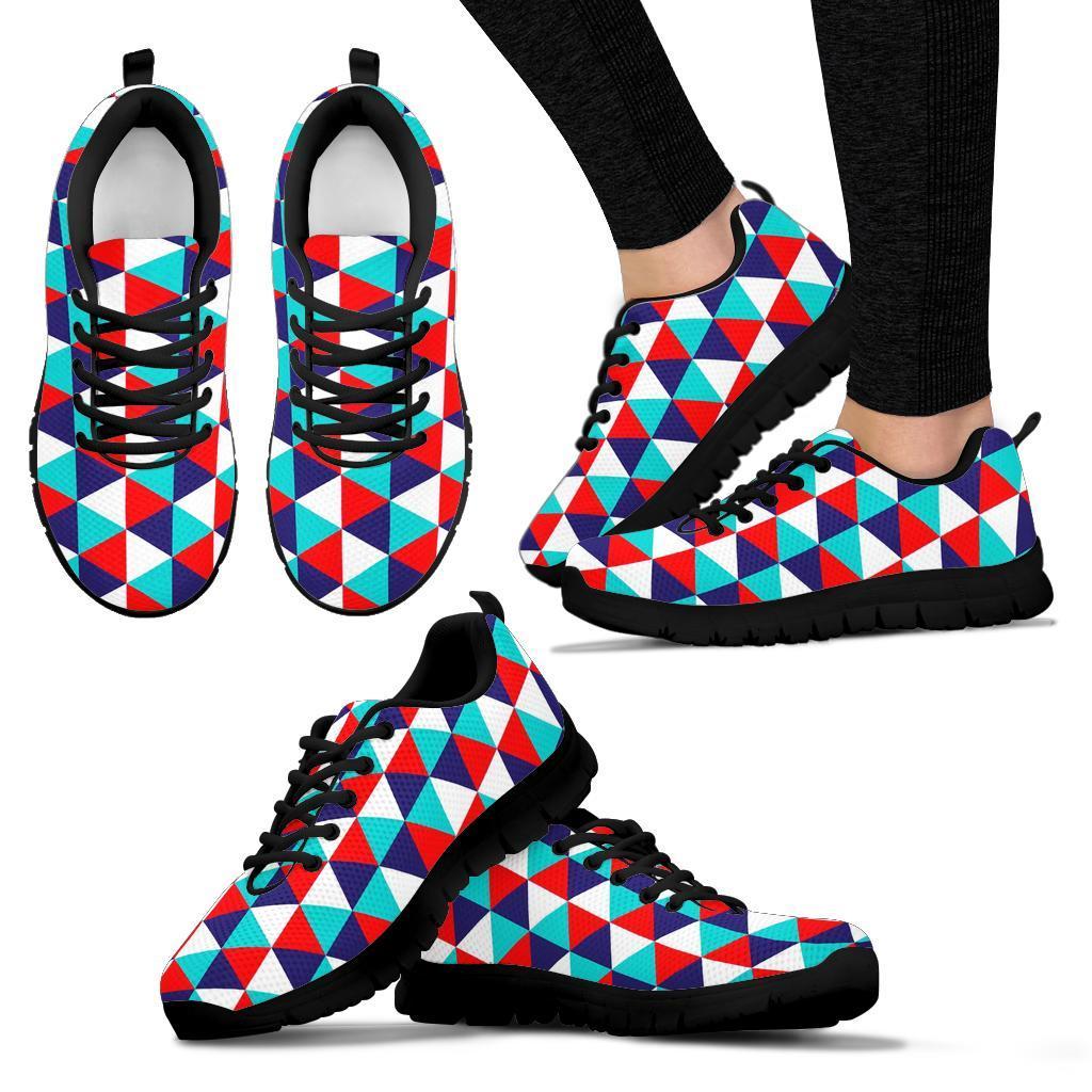 Triangle Pattern Print Sneaker Shoes For Men Women-grizzshop