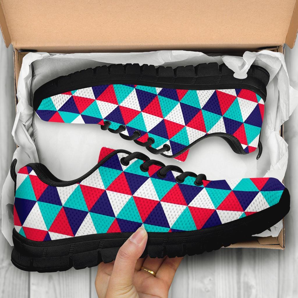 Triangle Pattern Print Sneaker Shoes For Men Women-grizzshop