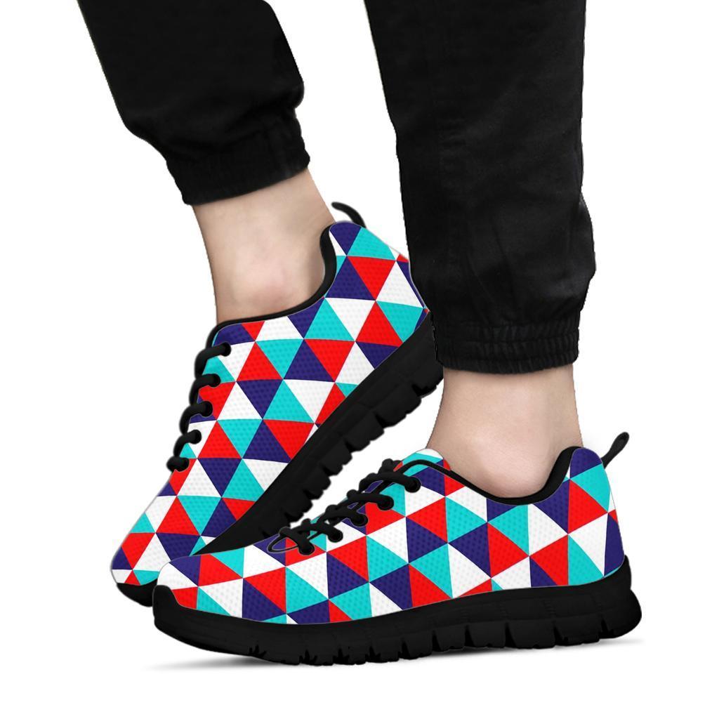 Triangle Pattern Print Sneaker Shoes For Men Women-grizzshop