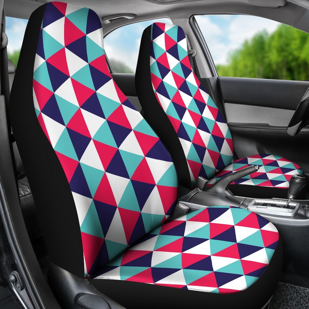 Triangle Pattern Print Universal Fit Car Seat Covers-grizzshop