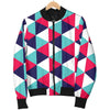 Triangle Pattern Print Women Casual Bomber Jacket-grizzshop