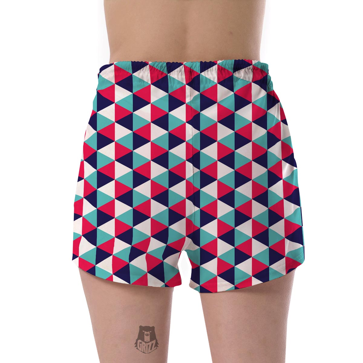 Triangle Pattern Print Women's Shorts-grizzshop