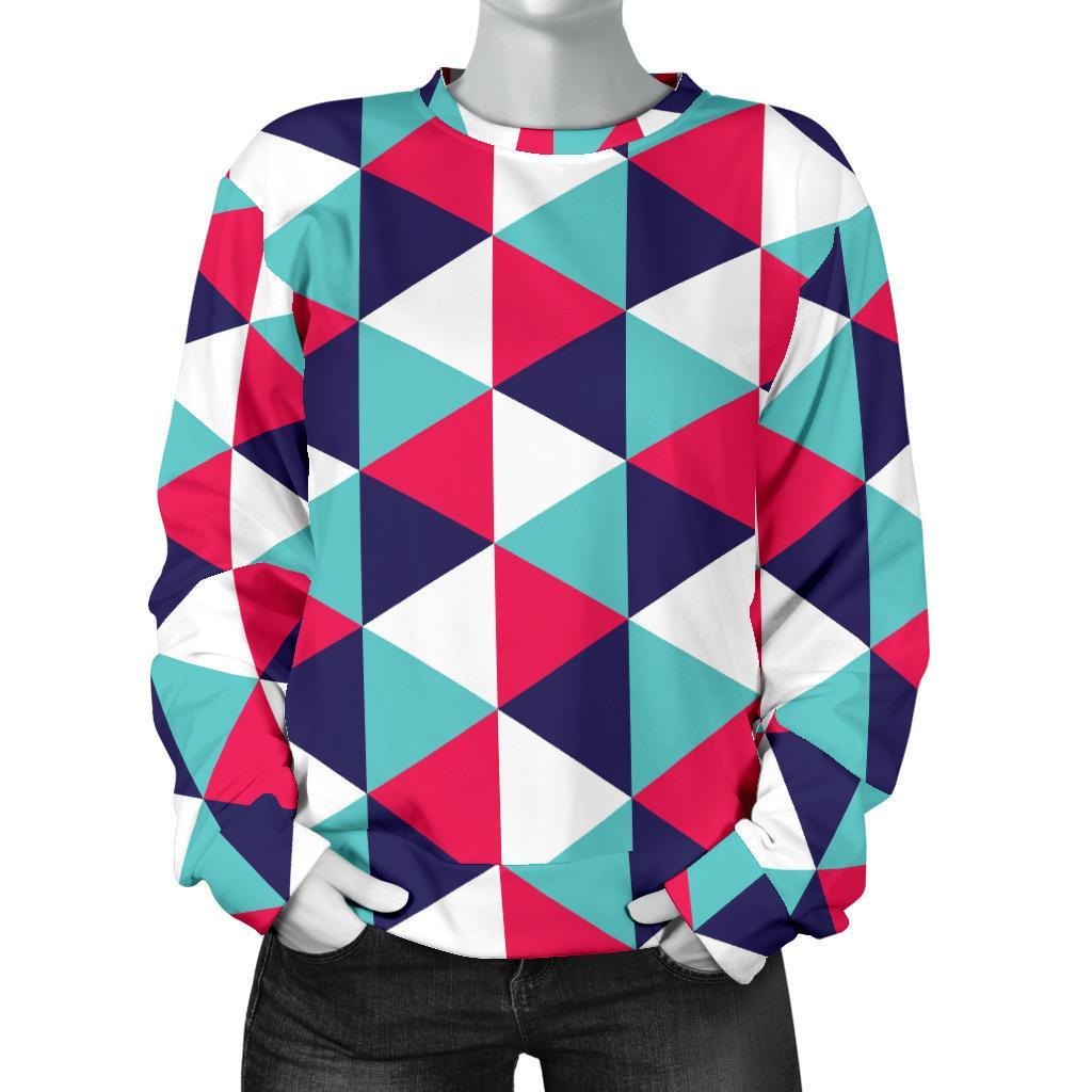 Triangle Pattern Print Women's Sweatshirt-grizzshop