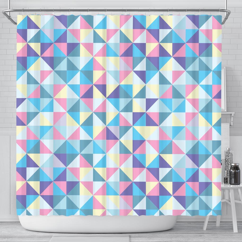 Triangle Print Pattern Bathroom Shower Curtain-grizzshop