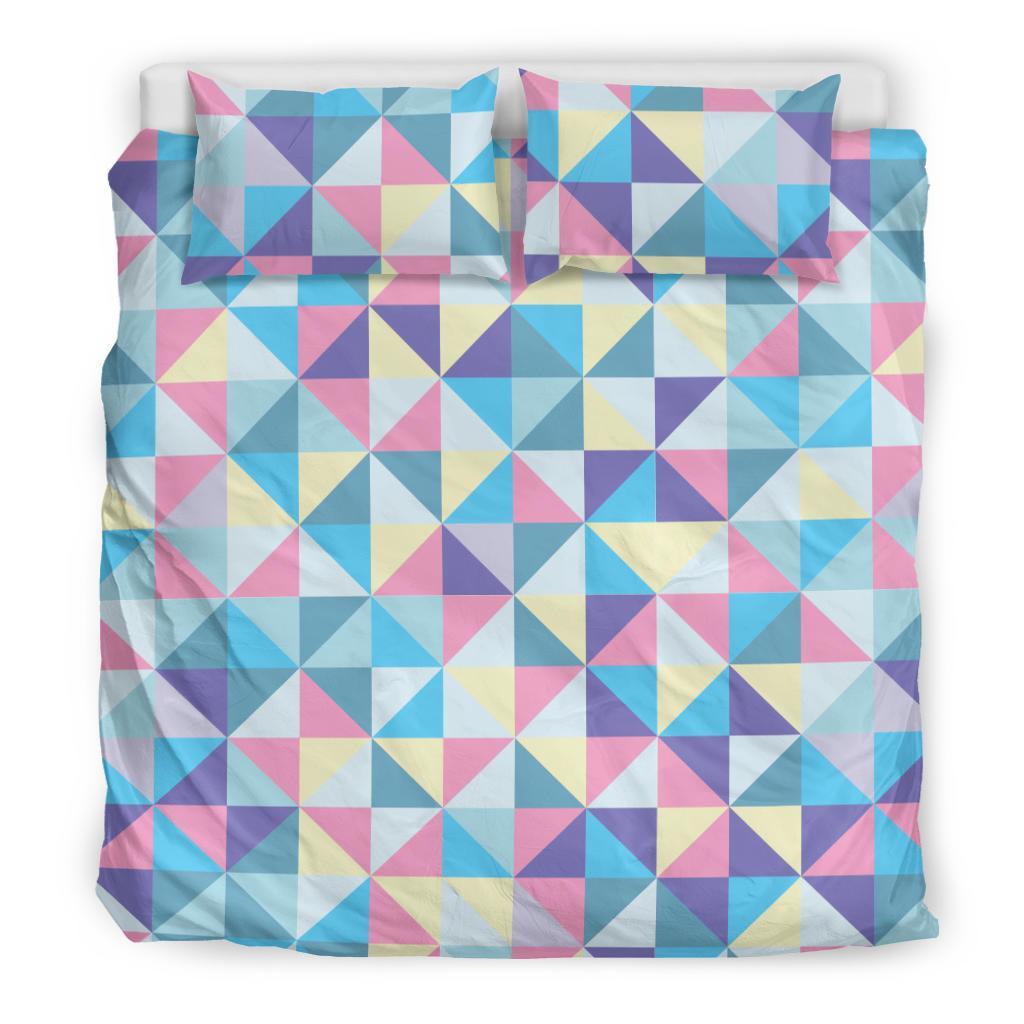 Triangle Print Pattern Duvet Cover Bedding Set-grizzshop