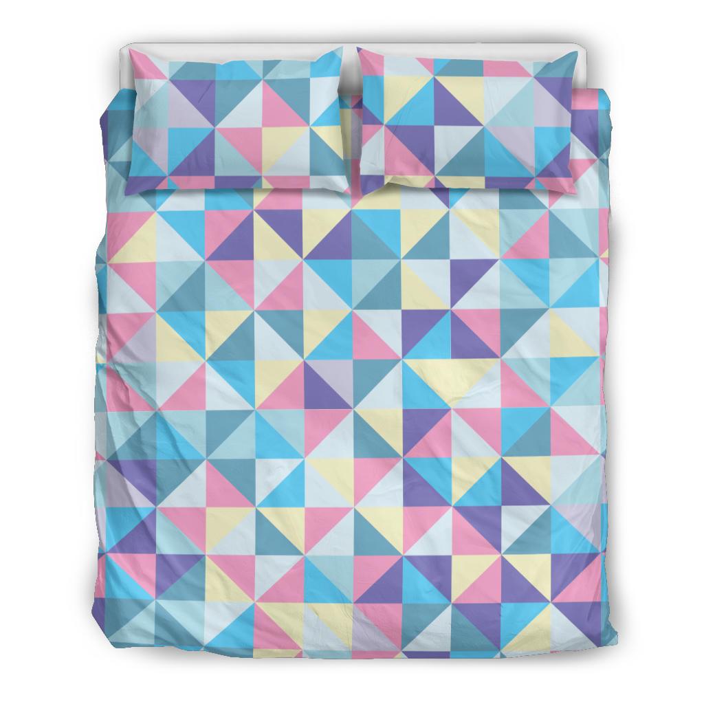 Triangle Print Pattern Duvet Cover Bedding Set-grizzshop