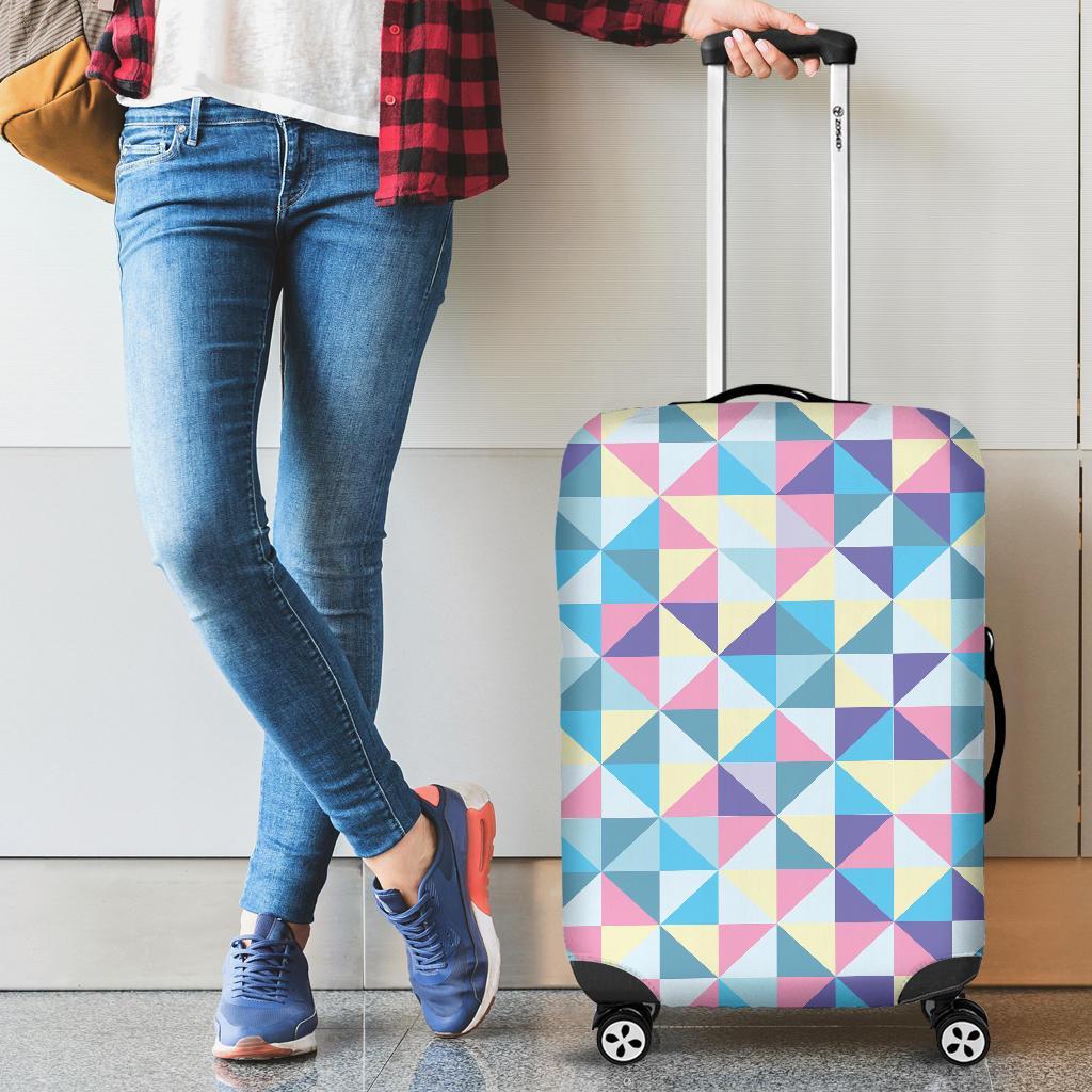 Triangle Print Pattern Luggage Cover Protector-grizzshop