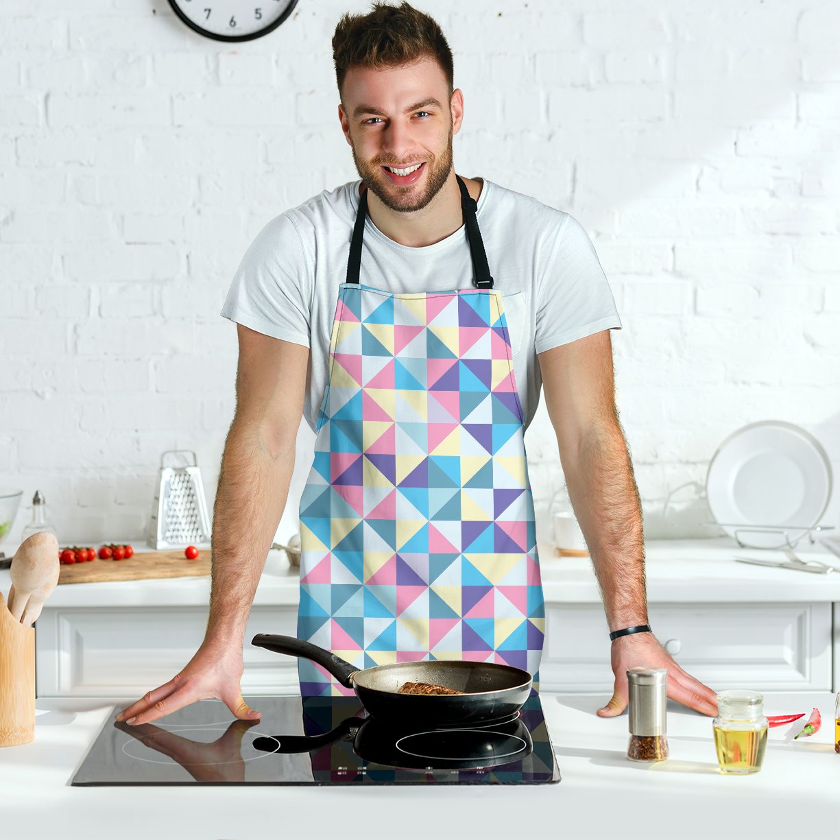 Triangle Print Pattern Men's Apron-grizzshop