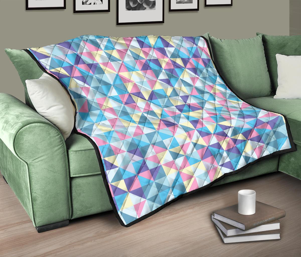 Triangle Print Pattern Quilt-grizzshop