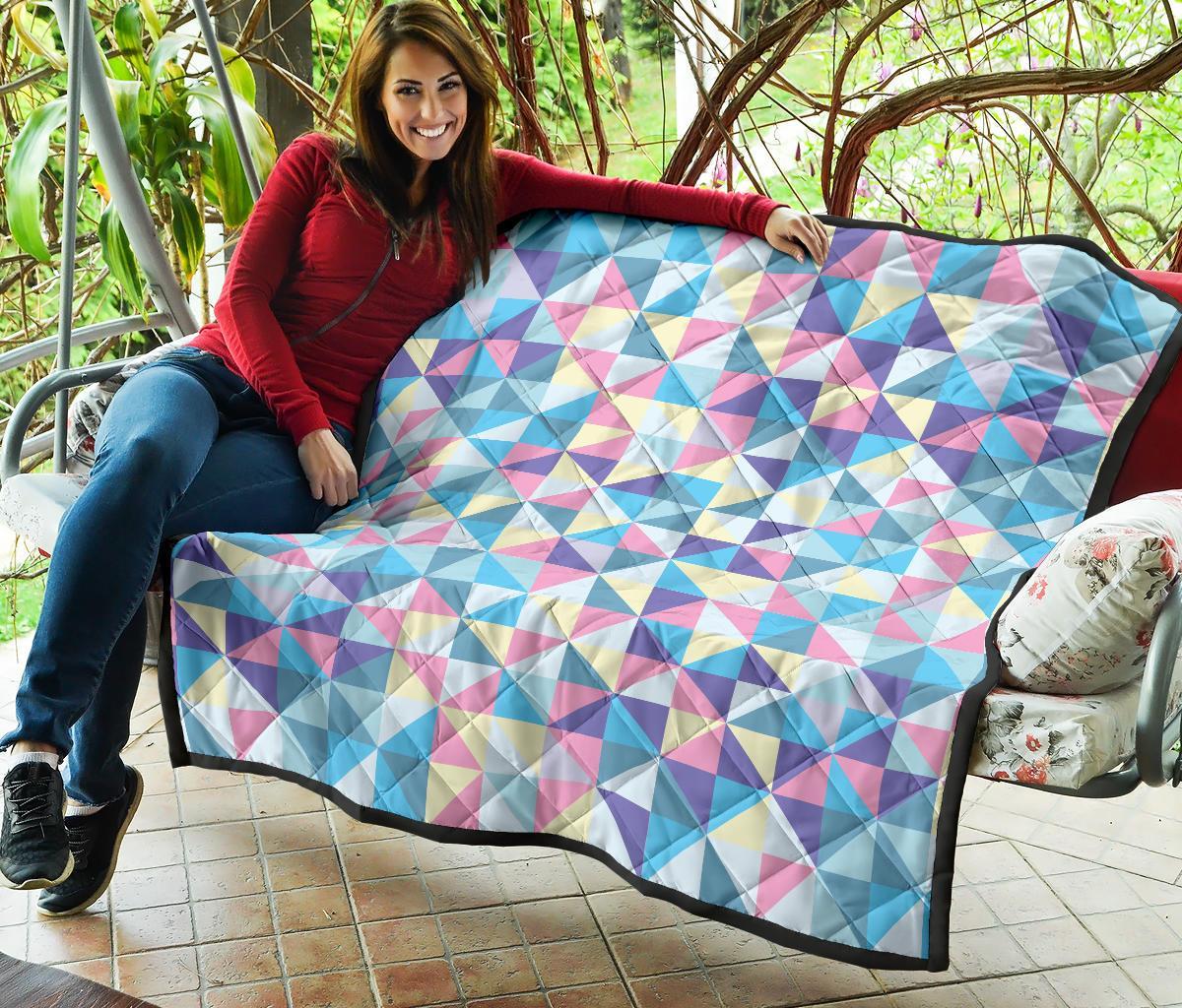 Triangle Print Pattern Quilt-grizzshop