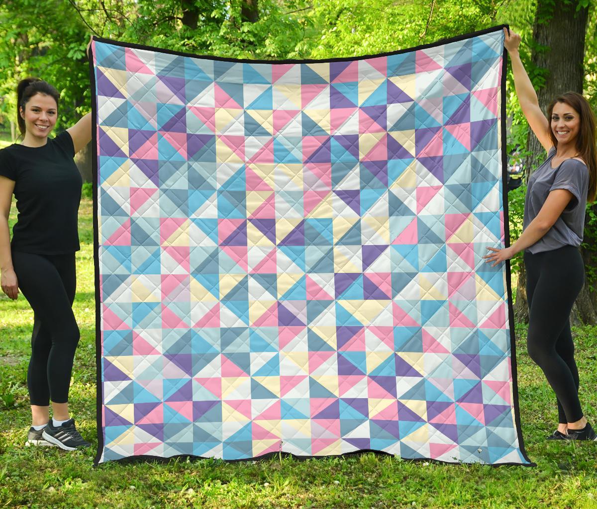 Triangle Print Pattern Quilt-grizzshop