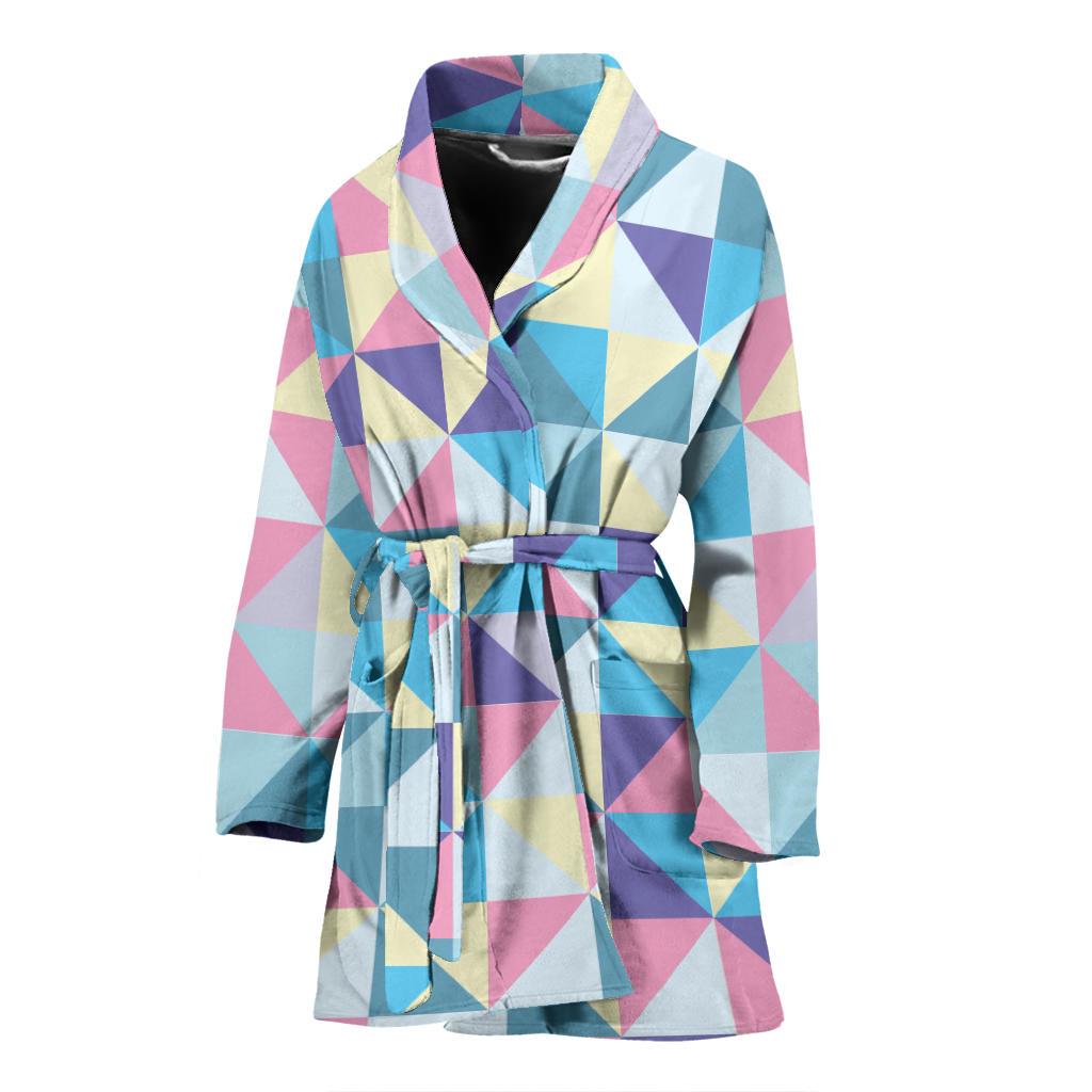 Triangle Print Pattern Women Long Robe-grizzshop