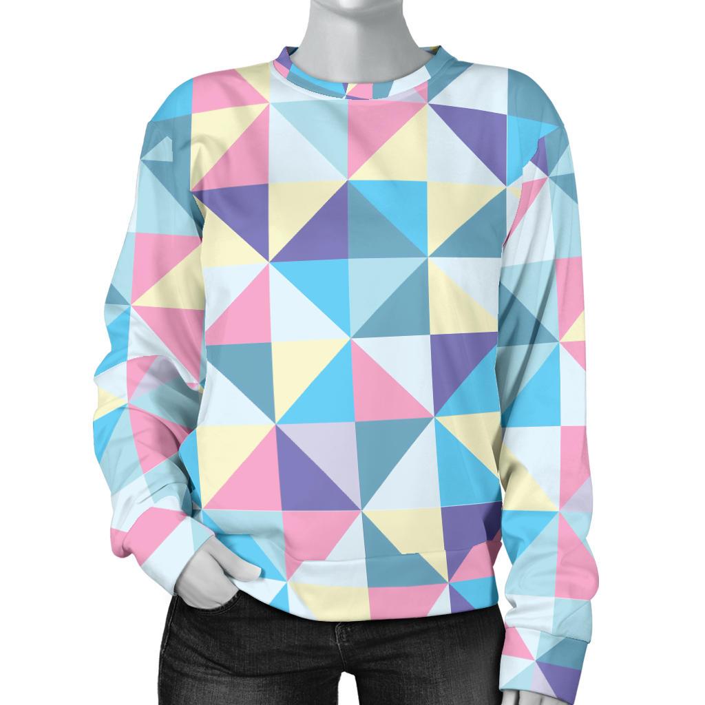 Triangle Print Pattern Women's Sweatshirt-grizzshop