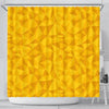 Triangle Yellow Pattern Print Bathroom Shower Curtain-grizzshop