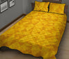 Triangle Yellow Pattern Print Bed Set Quilt-grizzshop