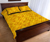 Triangle Yellow Pattern Print Bed Set Quilt-grizzshop