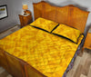 Triangle Yellow Pattern Print Bed Set Quilt-grizzshop