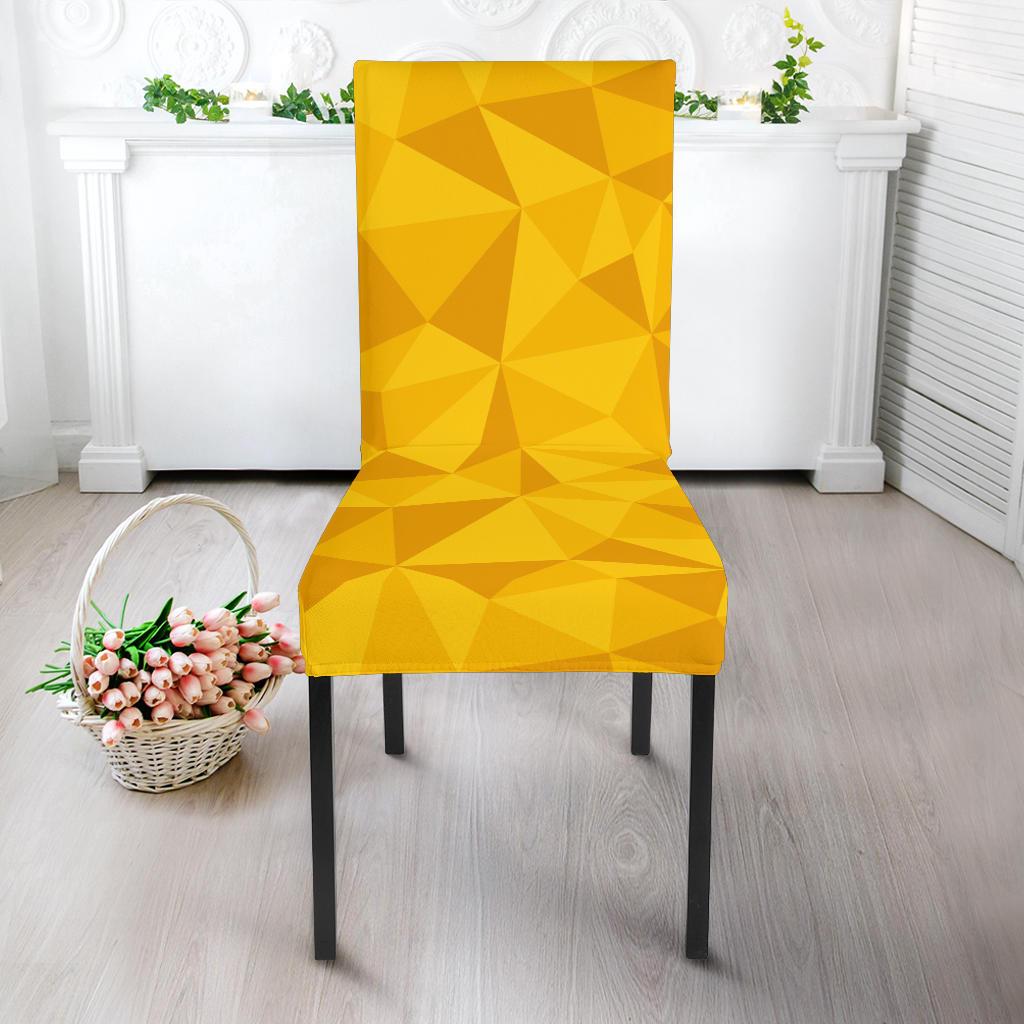 Triangle Yellow Pattern Print Chair Cover-grizzshop