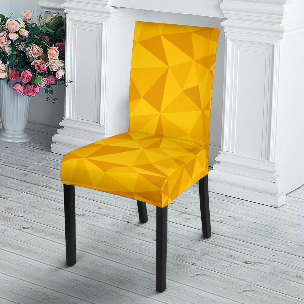 Triangle Yellow Pattern Print Chair Cover-grizzshop