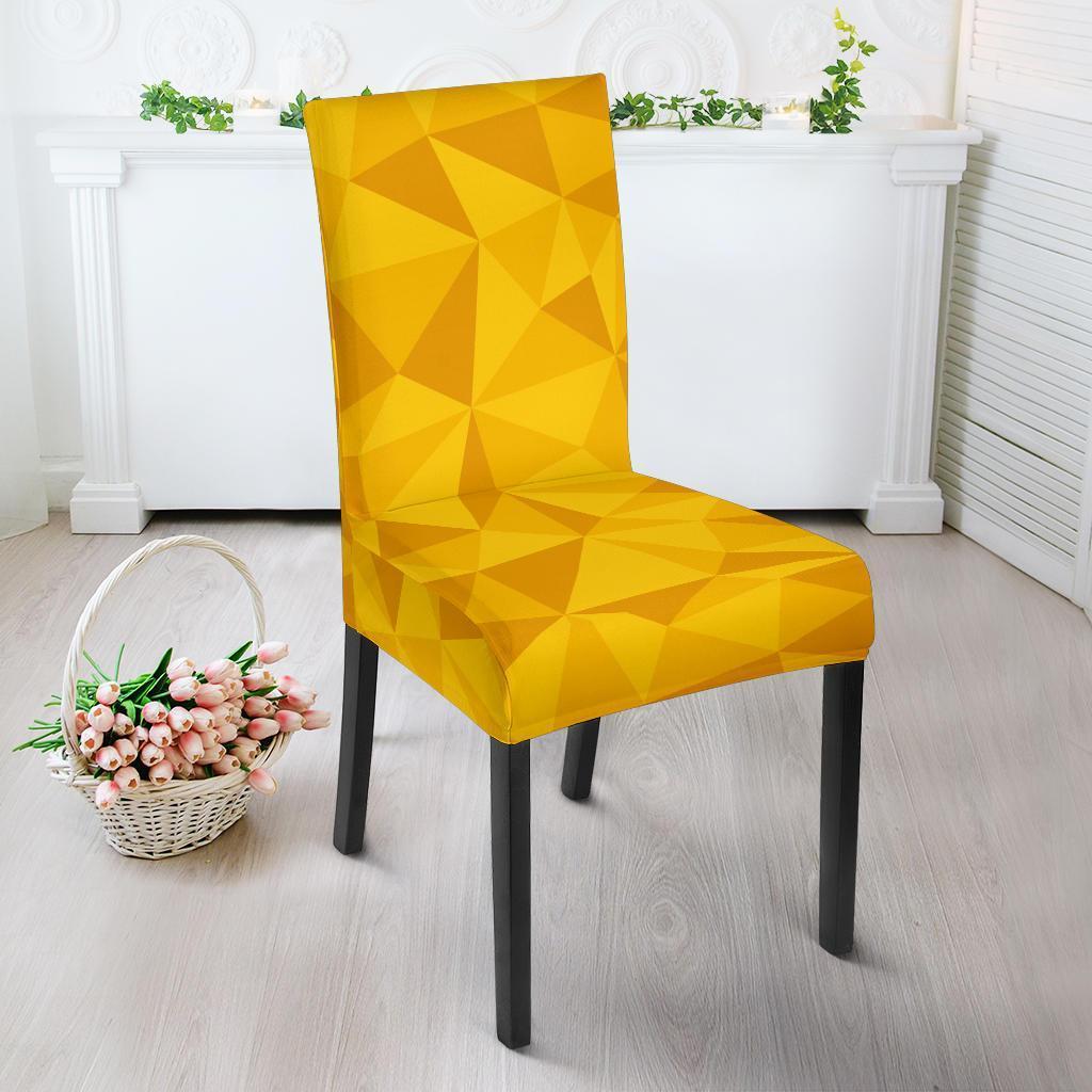 Triangle Yellow Pattern Print Chair Cover-grizzshop