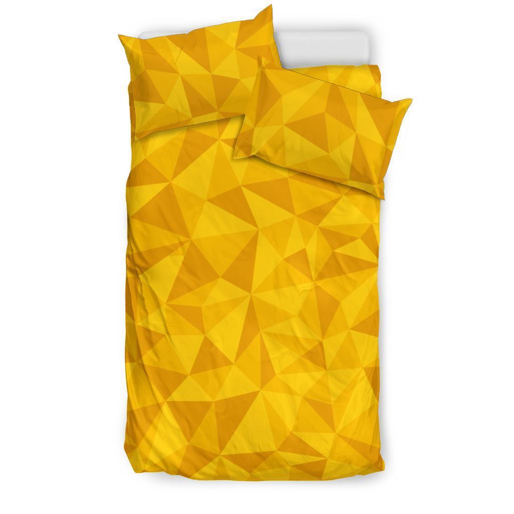 Triangle Yellow Pattern Print Duvet Cover Bedding Set-grizzshop