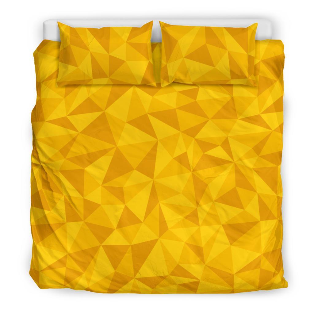 Triangle Yellow Pattern Print Duvet Cover Bedding Set-grizzshop