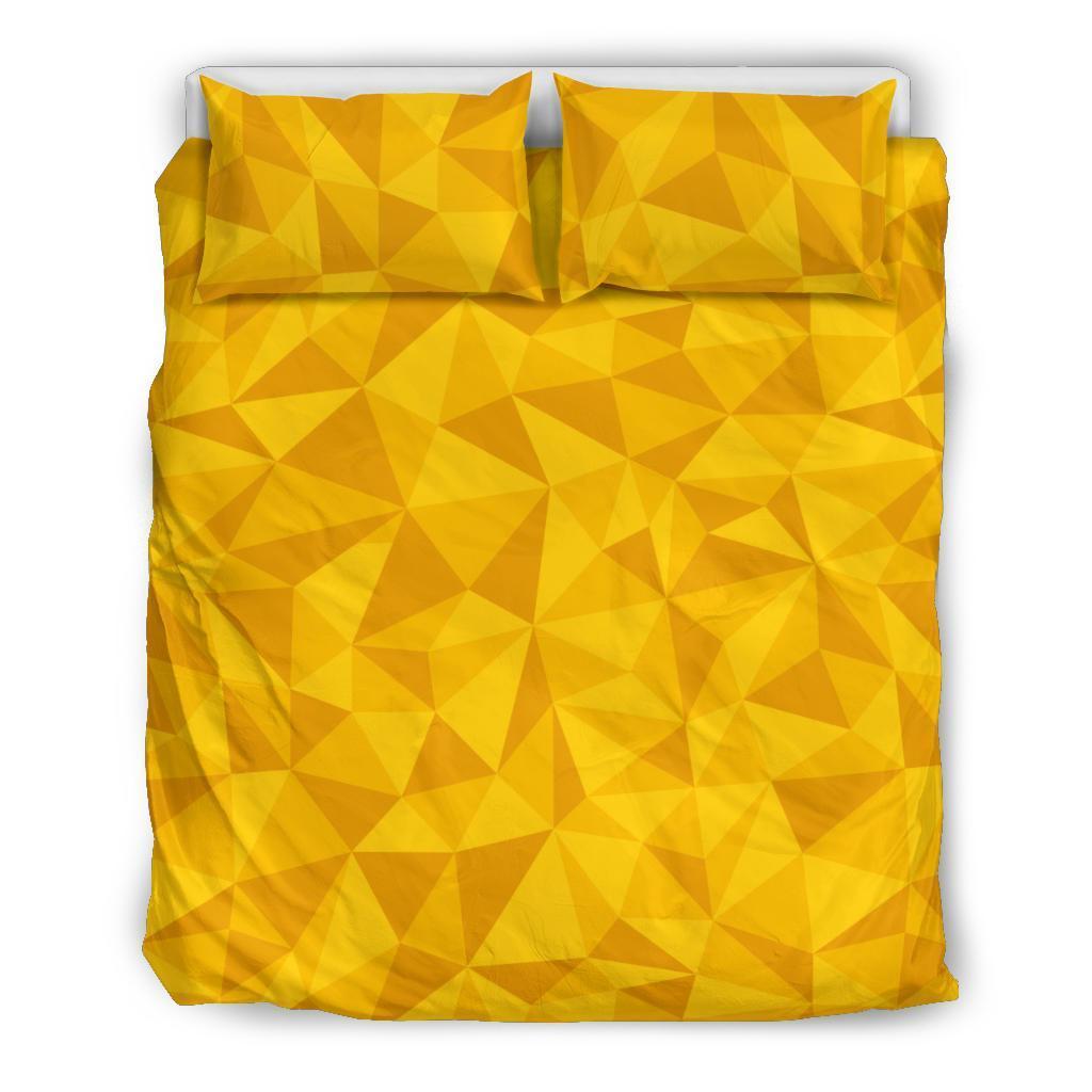 Triangle Yellow Pattern Print Duvet Cover Bedding Set-grizzshop