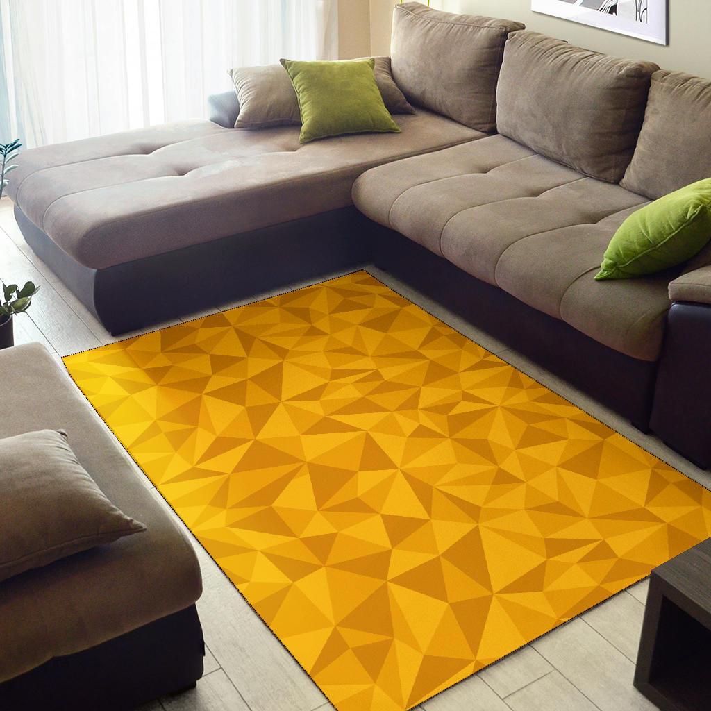 Triangle Yellow Pattern Print Floor Mat-grizzshop