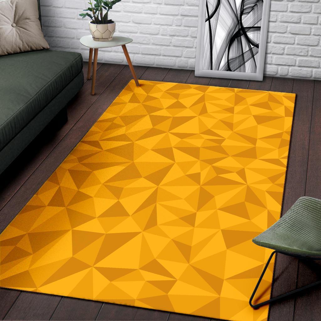 Triangle Yellow Pattern Print Floor Mat-grizzshop