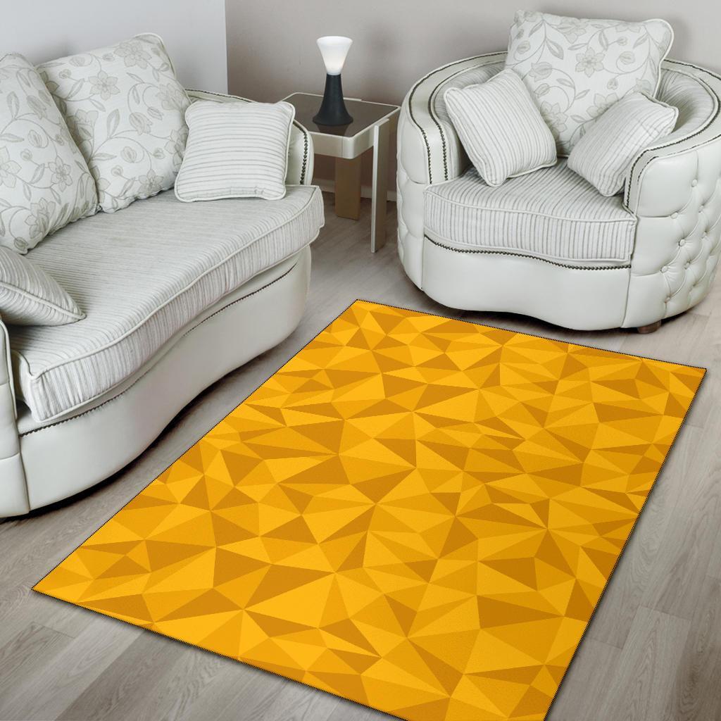 Triangle Yellow Pattern Print Floor Mat-grizzshop