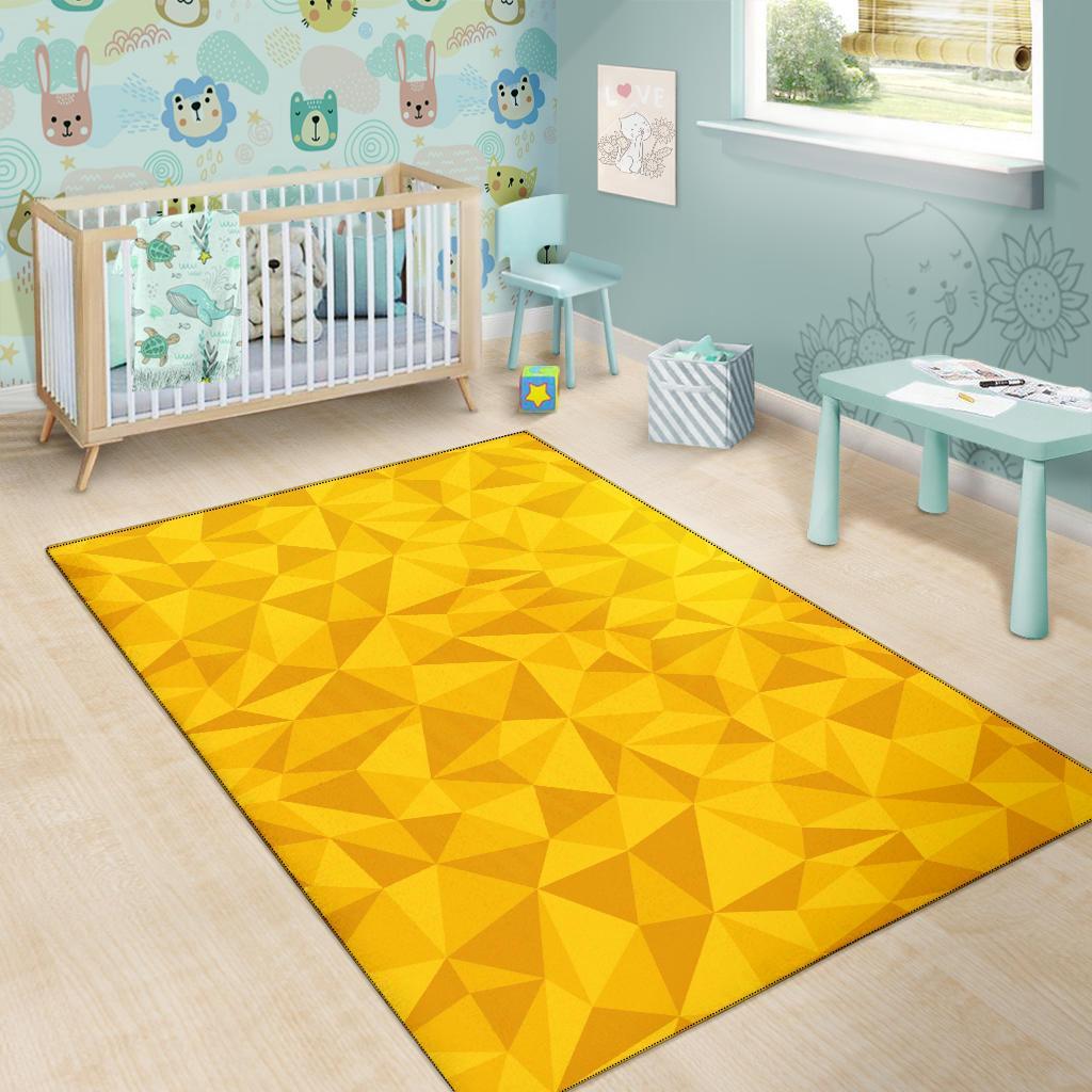 Triangle Yellow Pattern Print Floor Mat-grizzshop