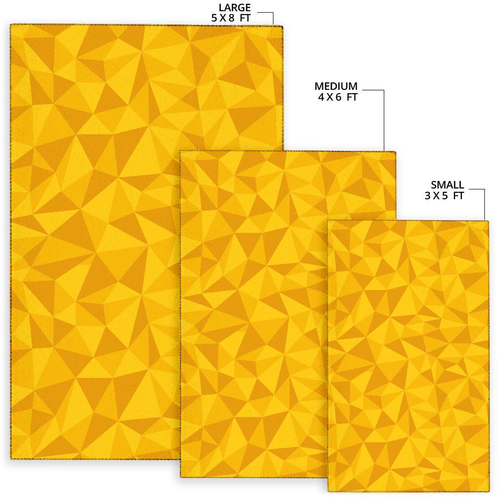 Triangle Yellow Pattern Print Floor Mat-grizzshop