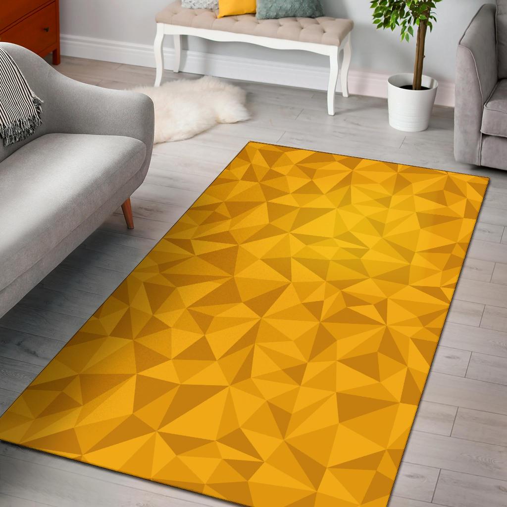 Triangle Yellow Pattern Print Floor Mat-grizzshop