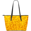 Triangle Yellow Pattern Print Leather Tote Bag-grizzshop