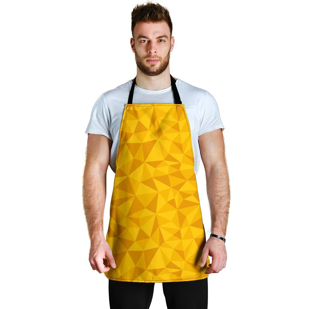 Triangle Yellow Pattern Print Men's Apron-grizzshop