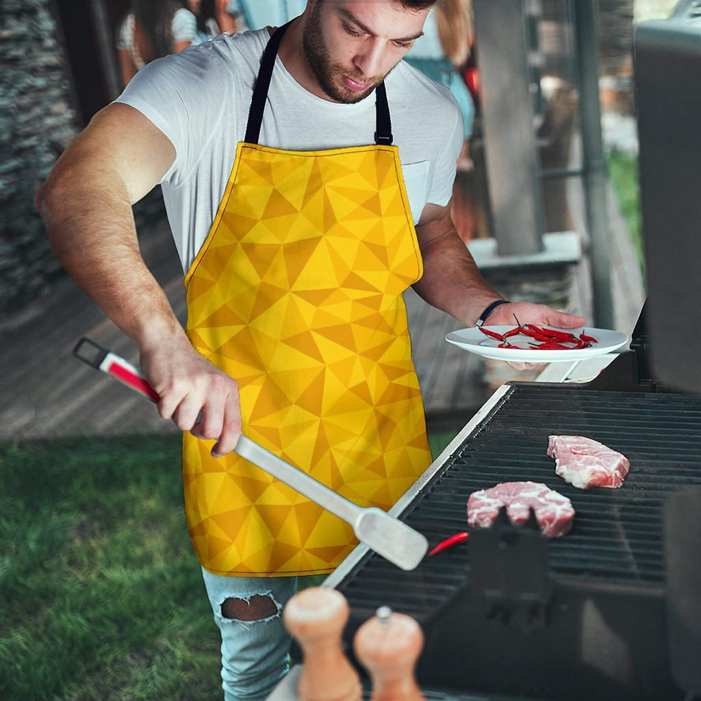 Triangle Yellow Pattern Print Men's Apron-grizzshop