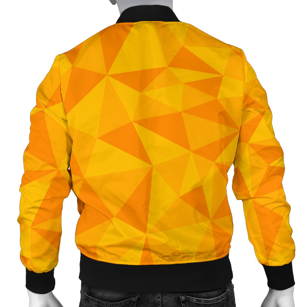 Triangle Yellow Pattern Print Men's Bomber Jacket-grizzshop