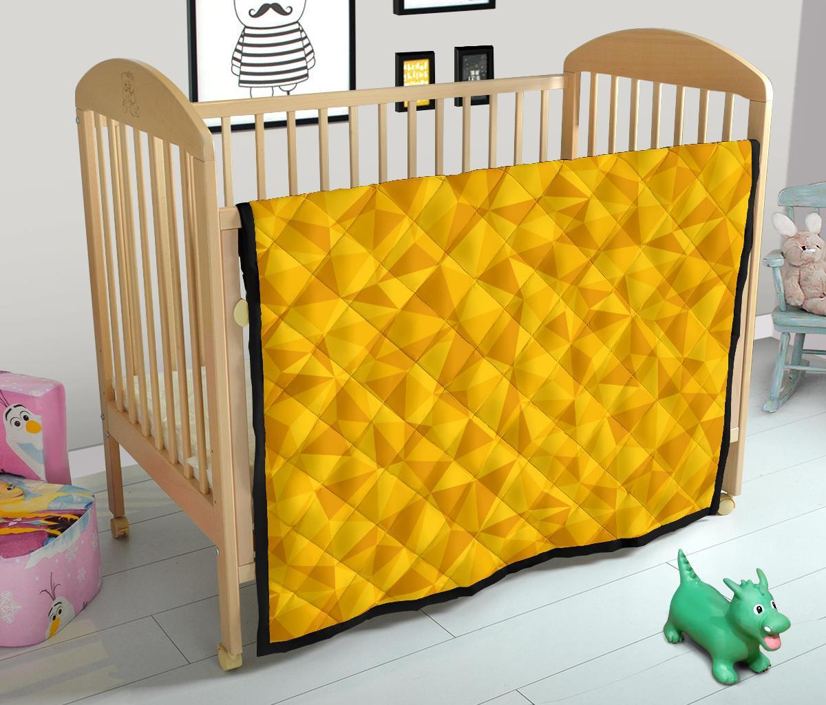 Triangle Yellow Pattern Print Quilt-grizzshop