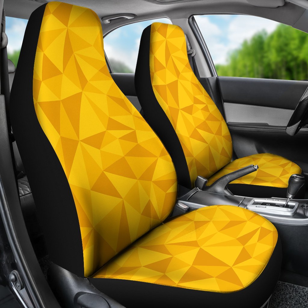 Triangle Yellow Pattern Print Universal Fit Car Seat Covers-grizzshop