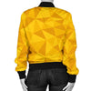 Triangle Yellow Pattern Print Women Casual Bomber Jacket-grizzshop