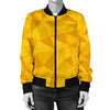 Triangle Yellow Pattern Print Women Casual Bomber Jacket-grizzshop