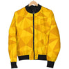 Triangle Yellow Pattern Print Women Casual Bomber Jacket-grizzshop